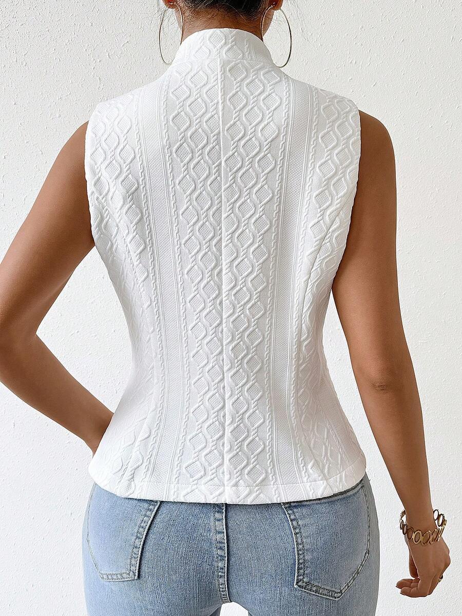 Women's Single Breasted Suit Vest Elegant Solid Color Casual Business Attire Commuter Fashion Slim Fit Jacket Waistcoat Chic