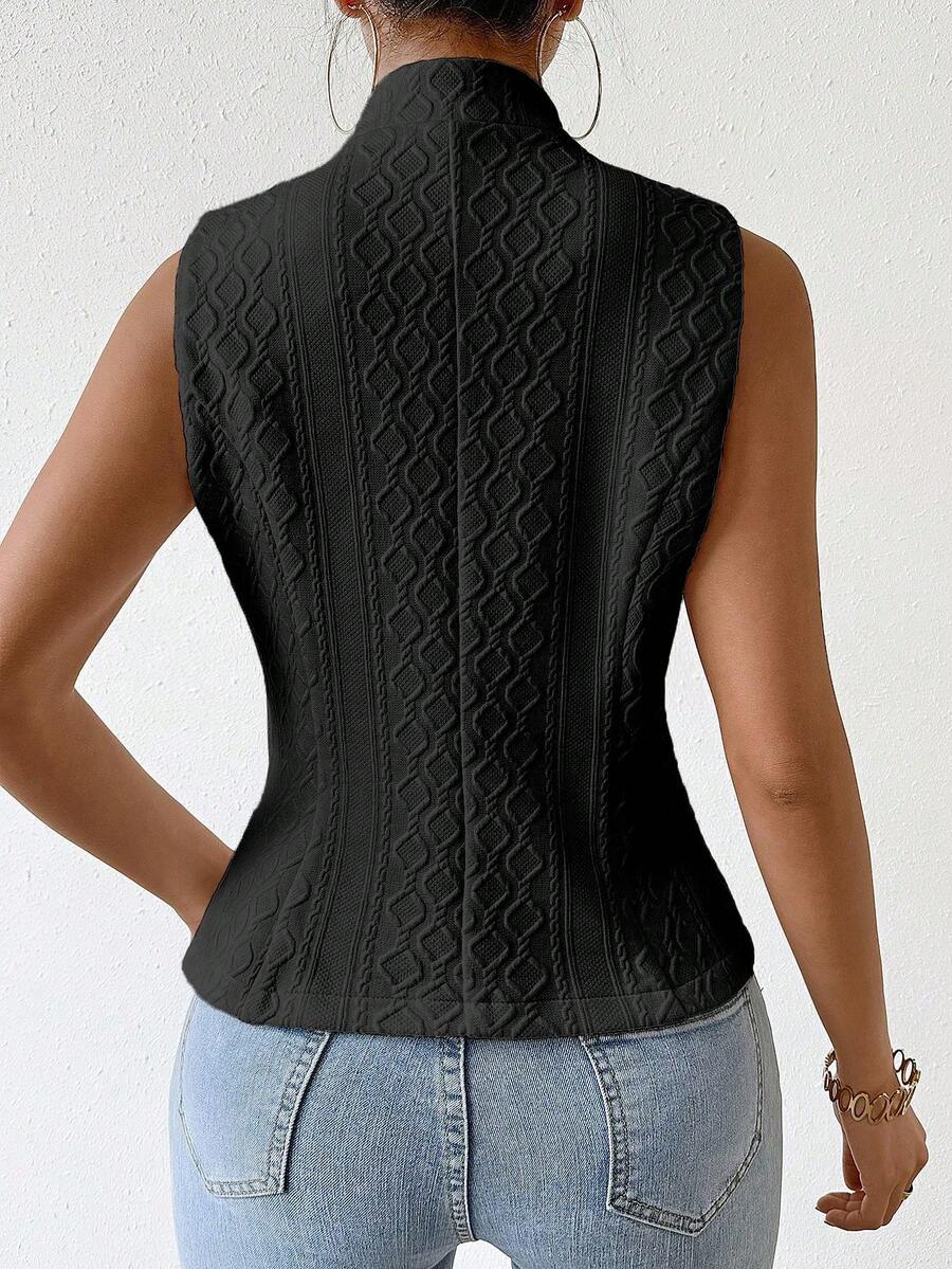 Women's Single Breasted Suit Vest Elegant Solid Color Casual Business Attire Commuter Fashion Slim Fit Jacket Waistcoat Chic