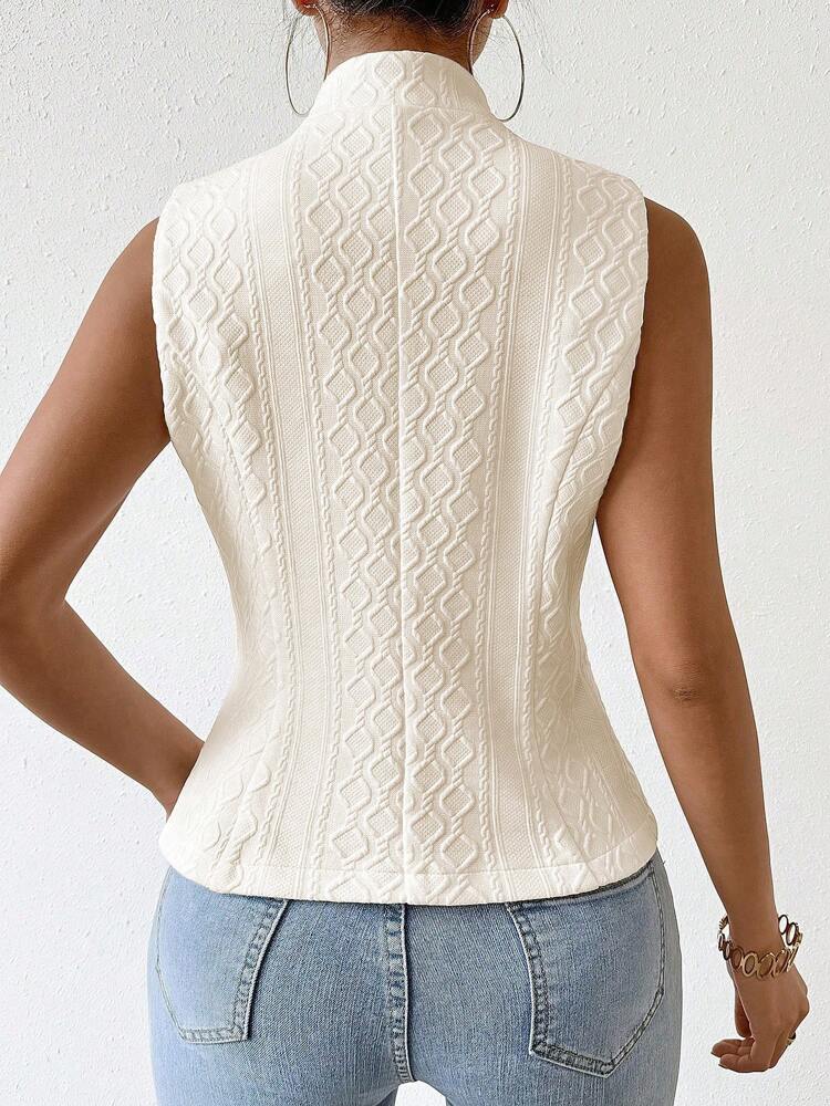 Women's Single Breasted Suit Vest Elegant Solid Color Casual Business Attire Commuter Fashion Slim Fit Jacket Waistcoat Chic