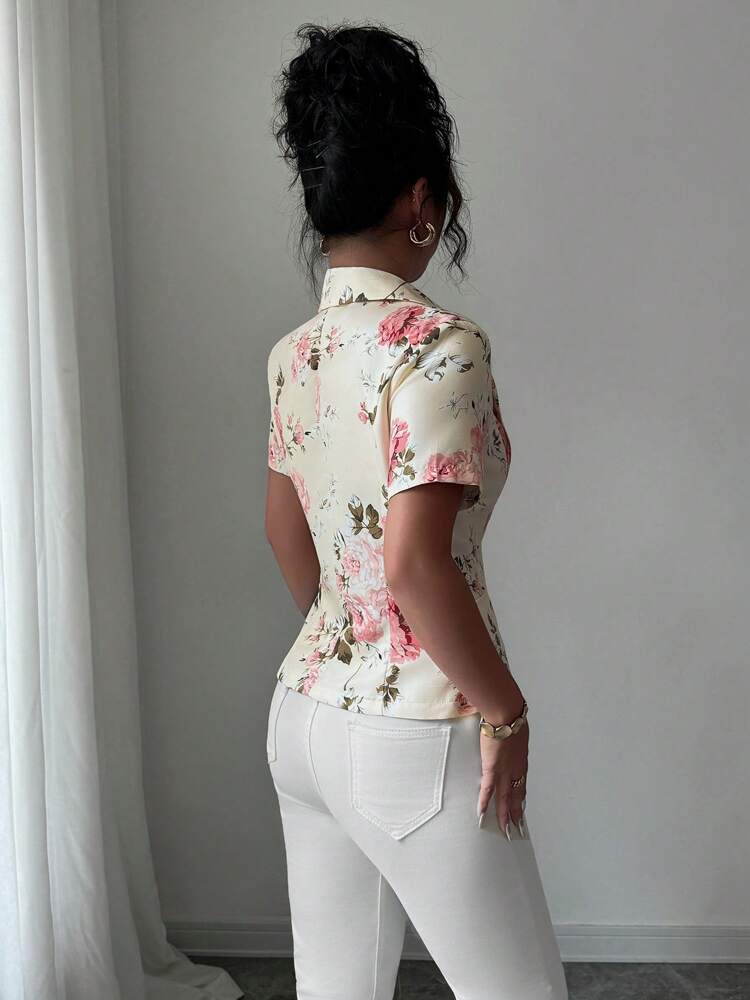 Women's Digital Print Blazer Jacket Elegant Romantic Casual Commuter Outfit Office Attire Fashion Stylish Trendy Suit For Women