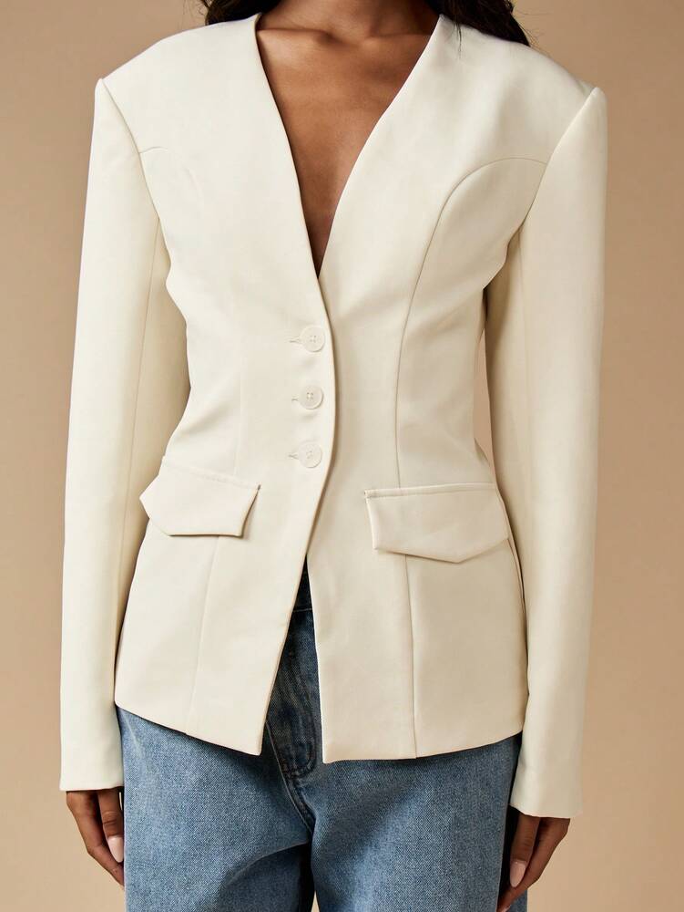 Women's Slim Fit Professional Blazer Tailored Business Suit Jacket Evening Formal Career Executive Office Attire Elegant Chic