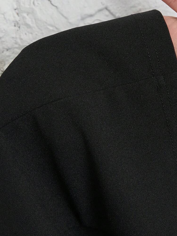 Women's Black Shawl Collar Single Button Suit Jacket Autumn Winter Commuter Business Casual Petite Elegant Office Blazer Chic