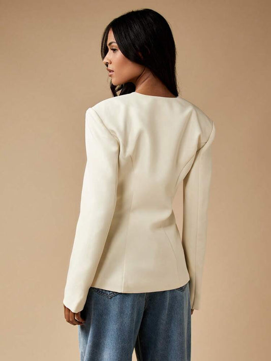 Women's Slim Fit Professional Blazer Tailored Business Suit Jacket Evening Formal Career Executive Office Attire Elegant Chic